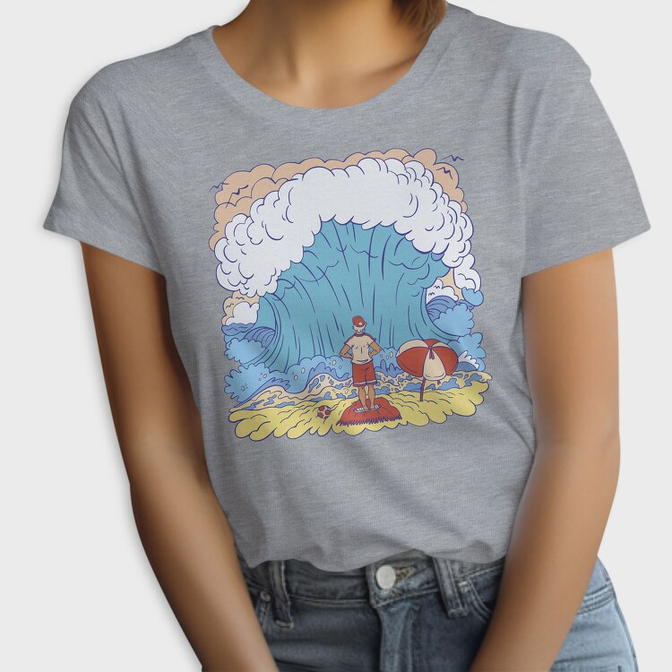 Big Wave Meme Beach Stand, Tricou Femei