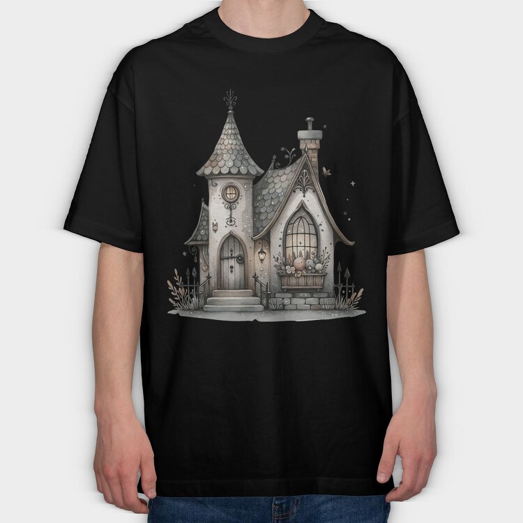 Whimsy Gothic Castle, Tricou Oversize Barbati (Unisex)