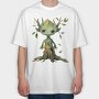 Whimsical Tree Gnome, Tricou Oversize Barbati (Unisex)