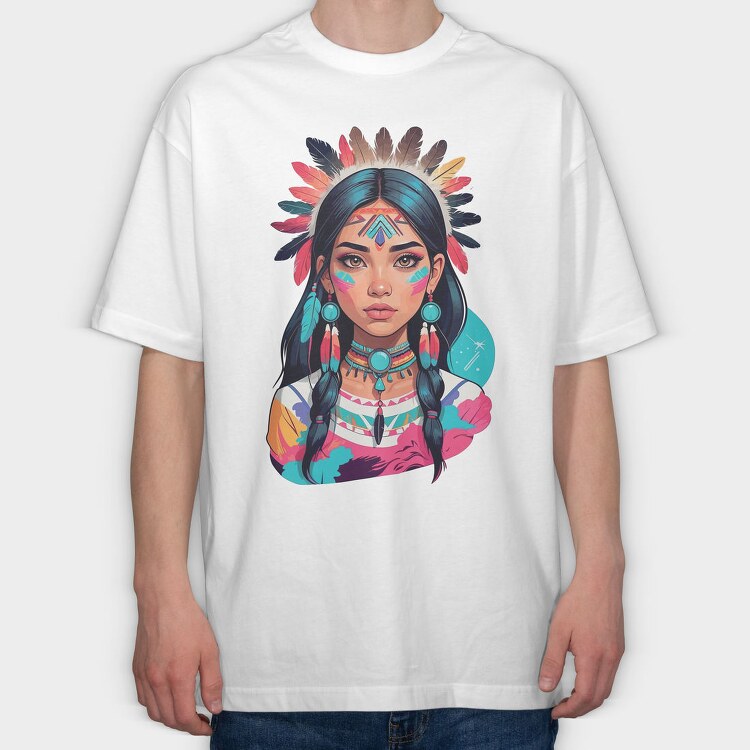 Indian Woman, Tricou Oversize Barbati (Unisex)