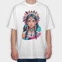 Indian Woman, Tricou Oversize Barbati (Unisex)