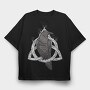 Raven On Nordic Symbol, Tricou Oversize Barbati (Unisex)