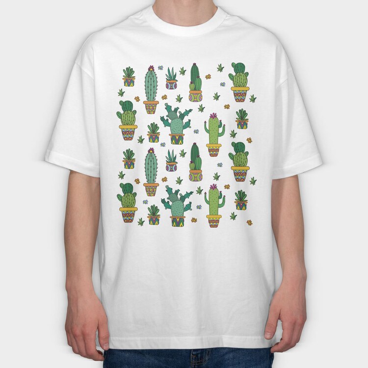 Cactus Plants 01, Tricou Oversize Barbati (Unisex)