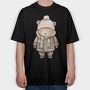 Winter Bear Coat, Tricou Oversize Barbati (Unisex)