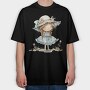 Whimsical Vintage Girl, Tricou Oversize Barbati (Unisex)