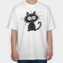 Whimsical Feline Lover, Tricou Oversize Barbati (Unisex)