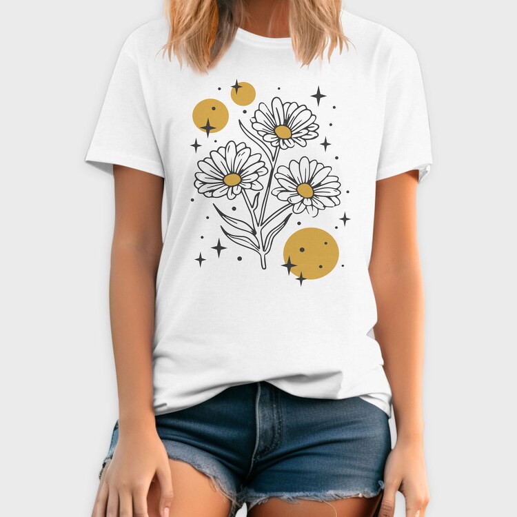Sparkling Flowers And Circles Vintage, Tricou Barbati (Unisex)