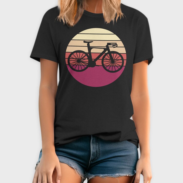 Bike Silhouette Retro Sunset, Tricou Barbati (Unisex)