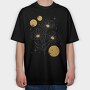 Sparkling Flowers And Circles Vintage, Tricou Oversize Barbati (Unisex)