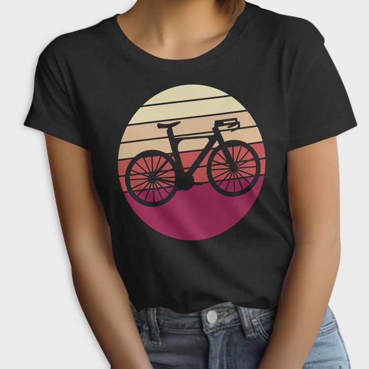 Bike Silhouette Retro Sunset, Tricou Femei