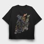 Motocross Watercolor, Tricou Oversize Barbati (Unisex)
