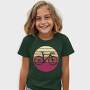 Bike Silhouette Retro Sunset, Tricou Copii