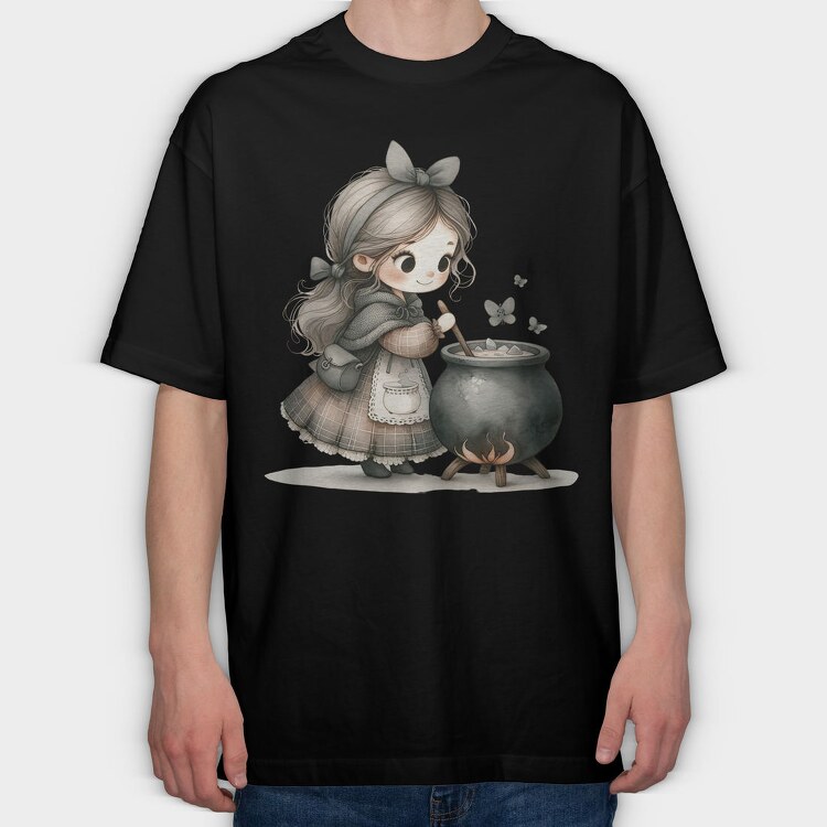 Whimsical Gothic Cauldron, Tricou Oversize Barbati (Unisex)