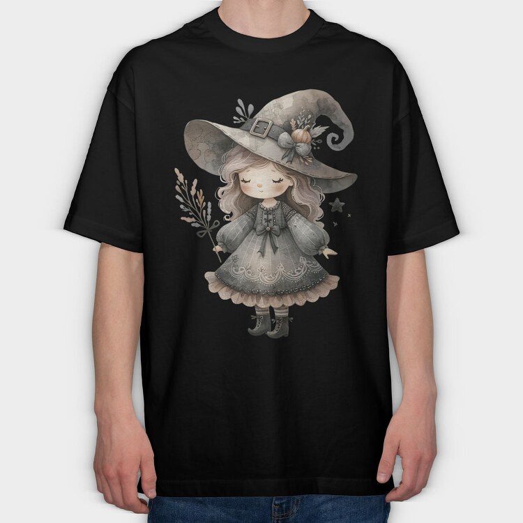 Whimsical Gothic Witch, Tricou Oversize Barbati (Unisex)