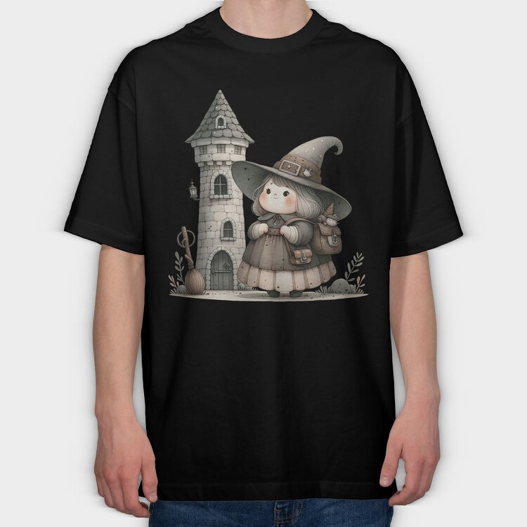 Whimsical Halloween Castle, Tricou Oversize Barbati (Unisex)