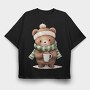 Winter Bear Coffee, Tricou Oversize Barbati (Unisex)