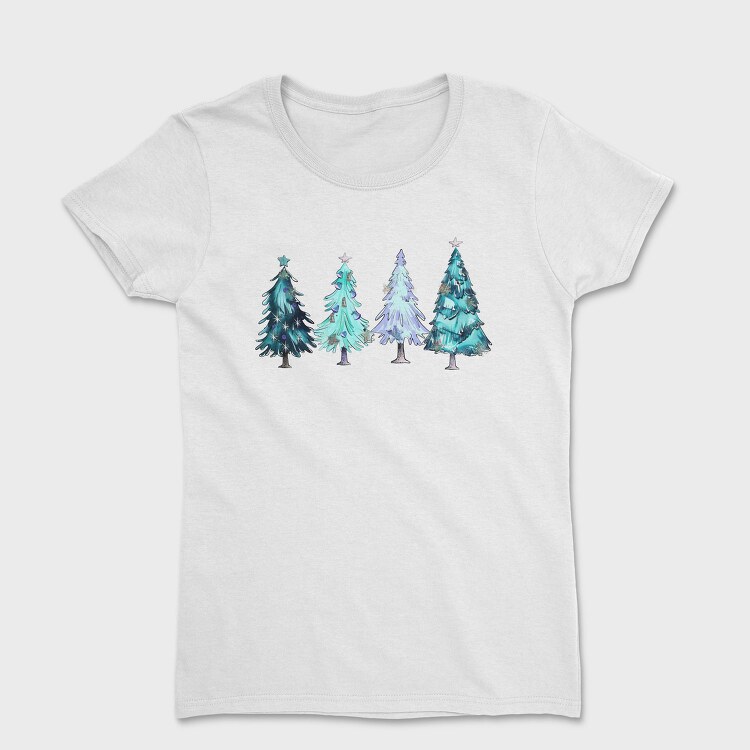 Winter Christmas Trees, Tricou Femei