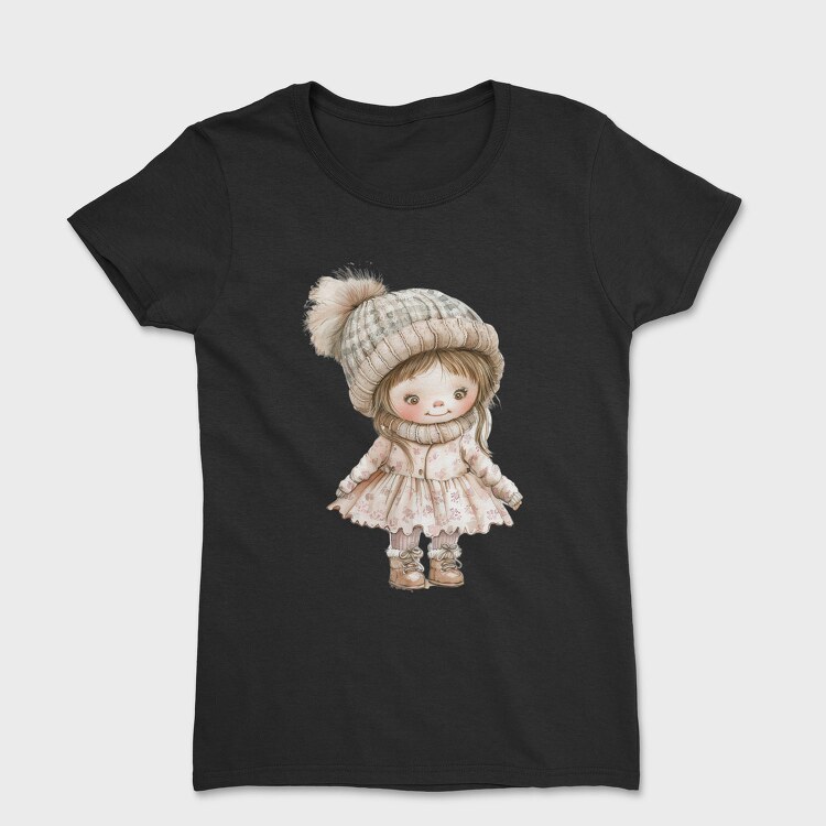 Winter Cute Girl, Tricou Femei