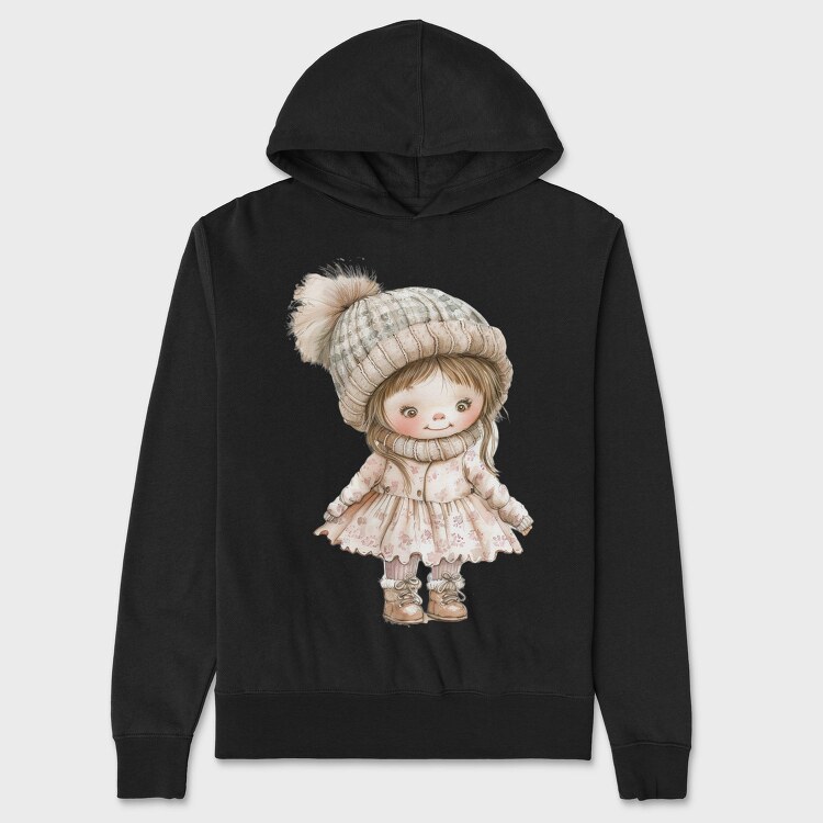 Winter Cute Girl, Hanorac Oversize Barbati (Unisex)