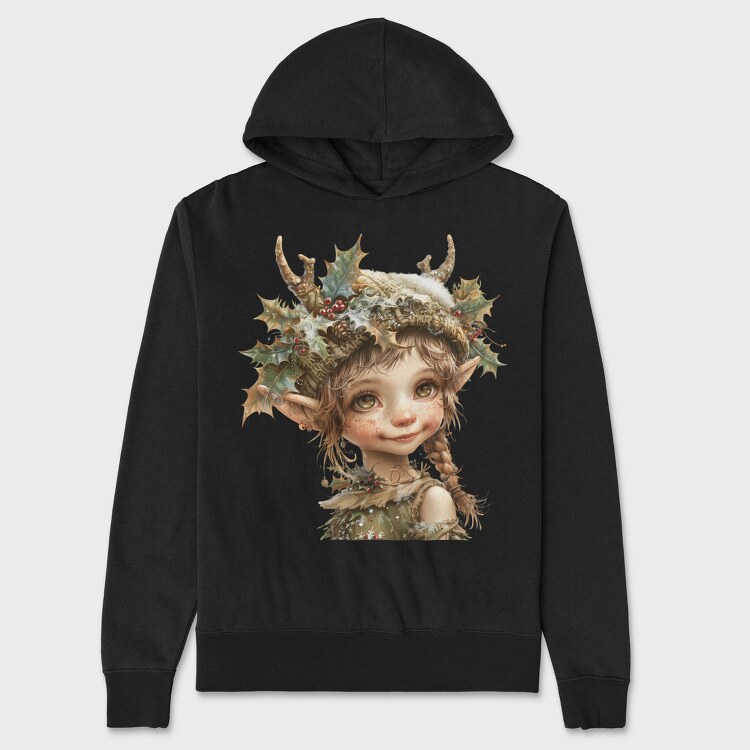 Winter Fairy Holly Snow, Hanorac Oversize Barbati (Unisex)