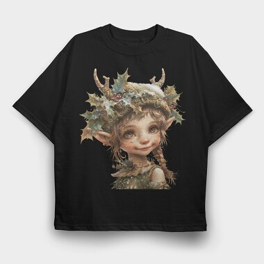 Winter Fairy Holly Snow, Tricou Oversize Barbati (Unisex)