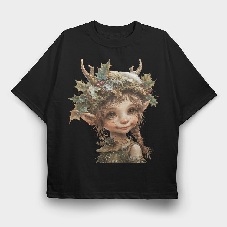 Winter Fairy Holly Snow, Tricou Oversize Barbati (Unisex)