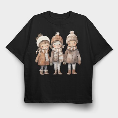 Winter Friends 3, Tricou Oversize Barbati (Unisex)