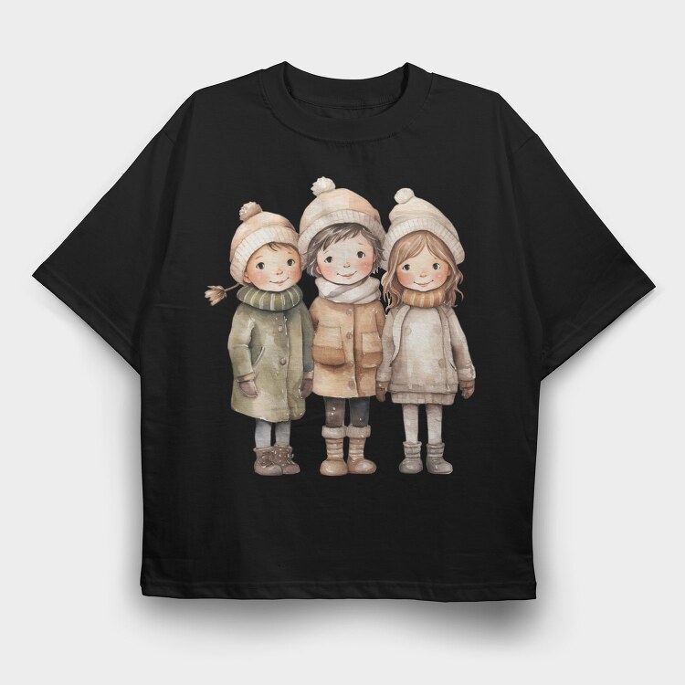 Winter Friends Club, Tricou Oversize Barbati (Unisex)