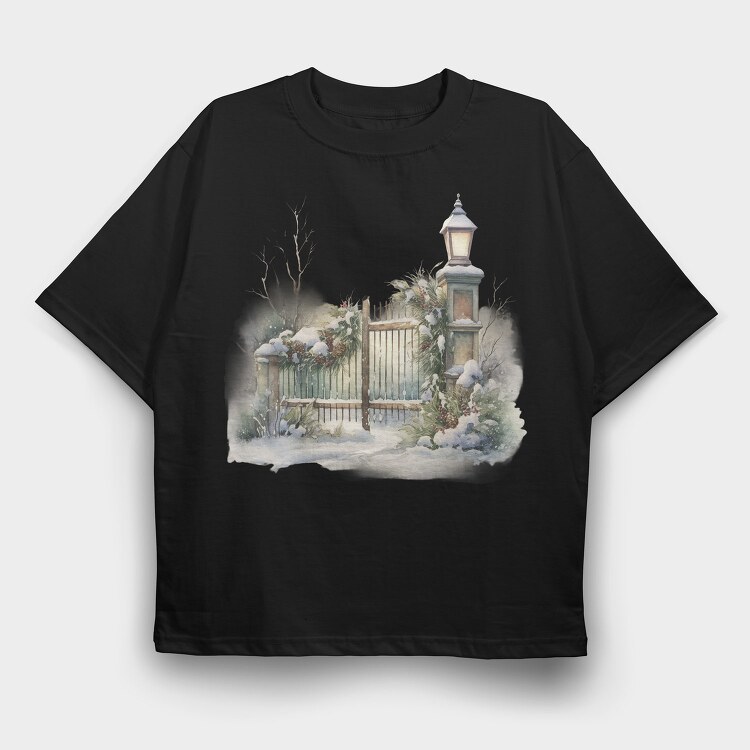 Winter Garden Gate, Tricou Oversize Barbati (Unisex)