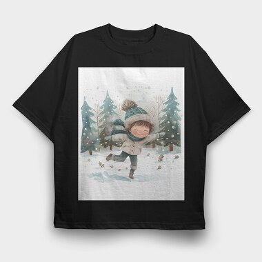 Winter Journey Snow, Tricou Oversize Barbati (Unisex)
