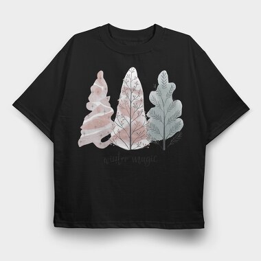 Winter Magic Tree, Tricou Oversize Barbati (Unisex)