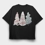 Winter Magic Tree, Tricou Oversize Barbati (Unisex)
