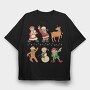 Christmas Characters Dancing, Tricou Oversize Barbati (Unisex)