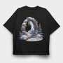 Winter Mirror Snowscape, Tricou Oversize Barbati (Unisex)