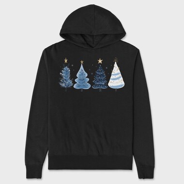 Winter Navy Trees, Hanorac Oversize Barbati (Unisex)