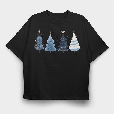 Winter Navy Trees, Tricou Oversize Barbati (Unisex)