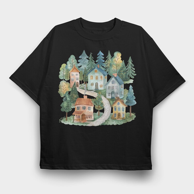 Winter Nordic Homes, Tricou Oversize Barbati (Unisex)