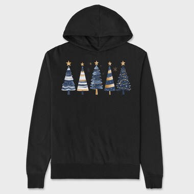 Winter Serenity Trees, Hanorac Oversize Barbati (Unisex)