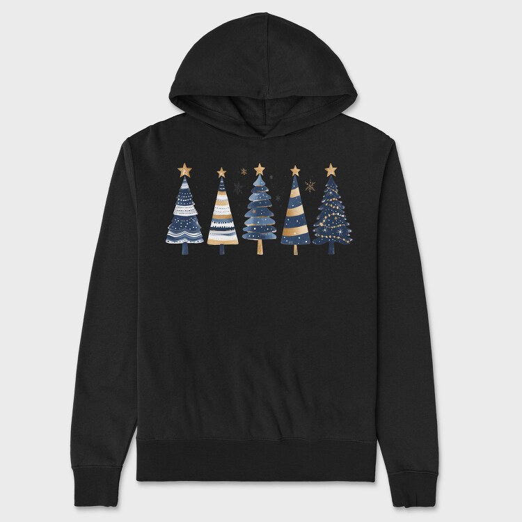 Winter Serenity Trees, Hanorac Oversize Barbati (Unisex)