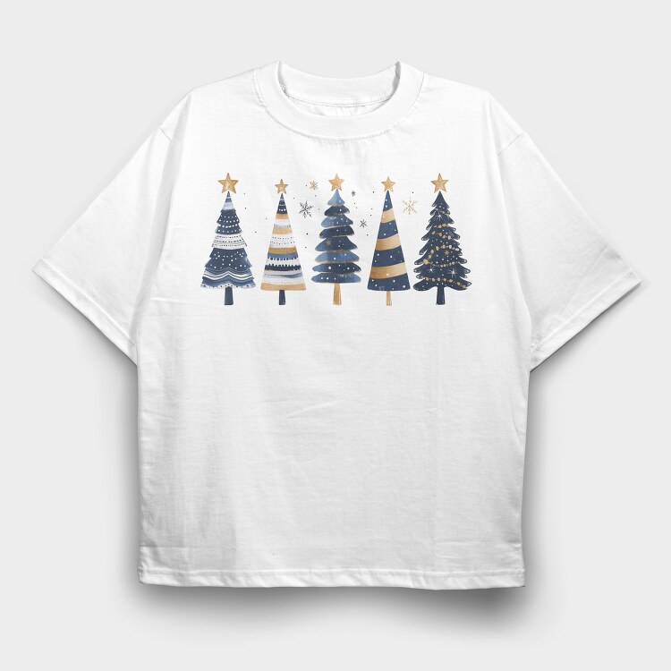 Winter Serenity Trees, Tricou Oversize Barbati (Unisex)