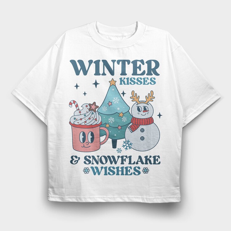 Winter Snowman Coffee, Tricou Oversize Barbati (Unisex)