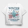 Winter Snowman Coffee, Tricou Oversize Barbati (Unisex)
