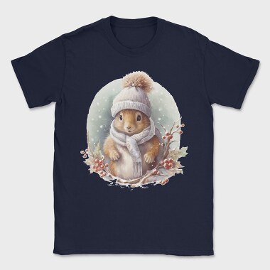 Winter Squirrel Hat, Tricou Barbati (Unisex)