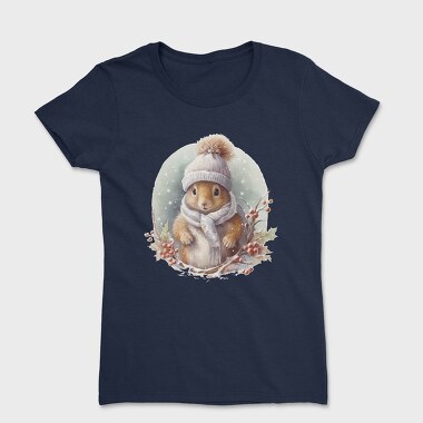 Winter Squirrel Hat, Tricou Femei