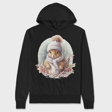Winter Squirrel Hat, Hanorac Oversize Barbati (Unisex)