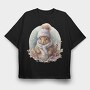 Winter Squirrel Hat, Tricou Oversize Barbati (Unisex)