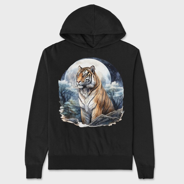 Winter Tiger Moon, Hanorac Oversize Barbati (Unisex)