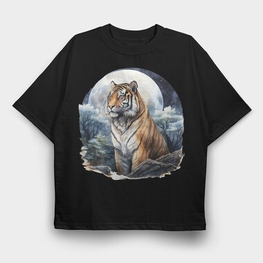 Winter Tiger Moon, Tricou Oversize Barbati (Unisex)