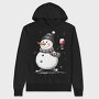 Winter Toast Snowman, Hanorac Oversize Barbati (Unisex)