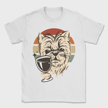 Dog Drinking Wine Wine, Tricou Barbati (Unisex)